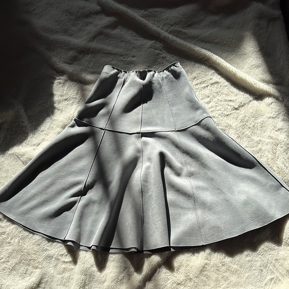 ZARA Faux Suede Flared Mini Skirt | Soft Gray | Y2K Style Size XS - Picture 1 of 6